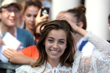 Giffoni Valle Piana, Sa, İtalya - 20 Temmuz 2019 : Elisa Visari Giffoni Film Festivali'nde 2019 - 20 Temmuz 2019'da Giffoni Valle Piana, İtalya.