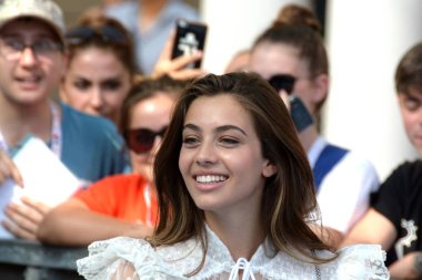 Giffoni Valle Piana, Sa, İtalya - 20 Temmuz 2019 : Elisa Visari Giffoni Film Festivali'nde 2019 - 20 Temmuz 2019'da Giffoni Valle Piana, İtalya.