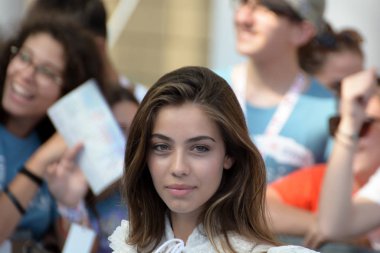 Giffoni Valle Piana, Sa, İtalya - 20 Temmuz 2019 : Elisa Visari Giffoni Film Festivali'nde 2019 - 20 Temmuz 2019'da Giffoni Valle Piana, İtalya.