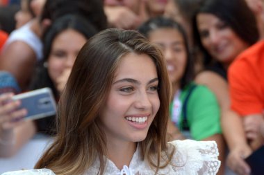 Giffoni Valle Piana, Sa, İtalya - 20 Temmuz 2019 : Elisa Visari Giffoni Film Festivali'nde 2019 - 20 Temmuz 2019'da Giffoni Valle Piana, İtalya.