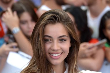 Giffoni Valle Piana, Sa, İtalya - 20 Temmuz 2019 : Elisa Visari Giffoni Film Festivali'nde 2019 - 20 Temmuz 2019'da Giffoni Valle Piana, İtalya.