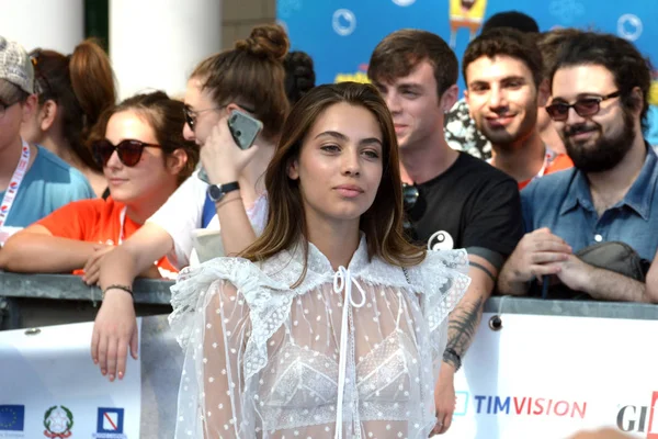 Giffoni Valle Piana, Sa, İtalya - 20 Temmuz 2019 : Elisa Visari Giffoni Film Festivali'nde 2019 - 20 Temmuz 2019'da Giffoni Valle Piana, İtalya.