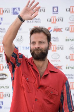 Giffoni Valle Piana, Sa, İtalya - 25 Temmuz 2019 : Alessandro Borghi Giffoni Film Festivali'nde 2019 - 25 Temmuz 2019'da Giffoni Valle Piana, İtalya.