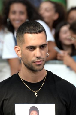 Giffoni Valle Piana, Sa, İtalya - 27 Temmuz 2019 : Mahmood Giffoni Film Festivali'nde 2019 - 27 Temmuz 2019'da Giffoni Valle Piana, İtalya.