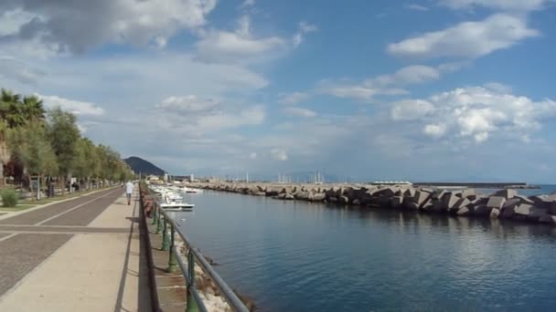Paseo Marítimo Salerno Italia Agosto 2020 — Vídeos de Stock