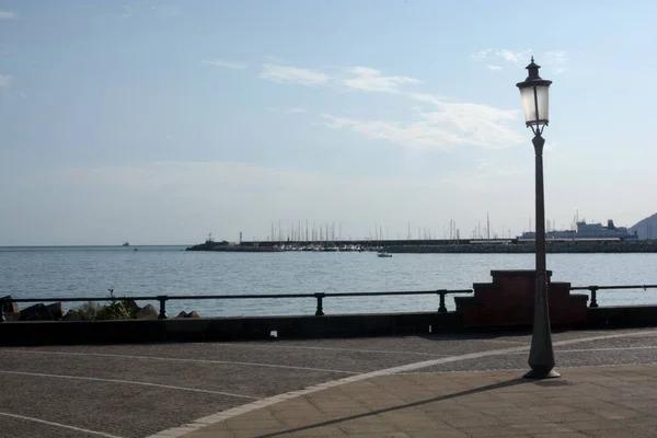 Italien Blick Auf Die Strandpromenade Von Salerno Süditalien September 2020 — Stockfoto