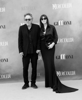GiFFONI VALİNA PİANA - 25 Temmuz 2025: Tim Burton ve Monica Bellucci, Giffoni Film Festivali 2025 - 25 Temmuz 2025 tarihinde Giffoni Valle Piana, İtalya 'da.