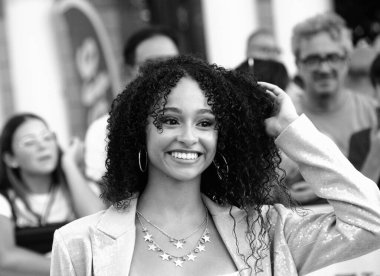 GiFFONI VALONI PIANA, İtalya - 18 Temmuz 2025: Melissa Di Pasca Giffoni Film Festivali 2025 - 18 Temmuz 2025 tarihinde Giffoni Valle Piana, İtalya.