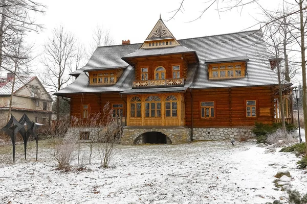 Zakopane Poland March 2018 Classic House Named Villa Oksza Built — Stock Photo, Image