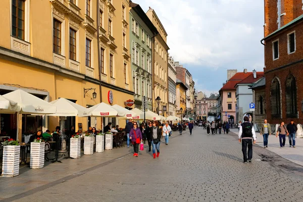 Cracovia Polonia Maggio 2017 Vista Sulla Strada Del Centro Storico — Foto Stock