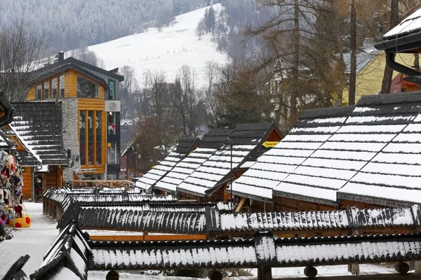 Zakopane Poland March 2018 Stylish Handrails Several Small Bridges Connecting — Stock Photo, Image