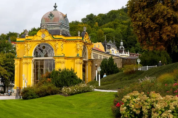 Mariánské Lázně Česko Září 2017 Zeleni Parku Ukazuje Krásné Žluté — Stock fotografie