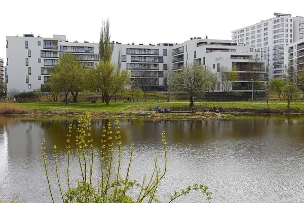 Varsovie Pologne Avril 2018 Architecture Des Maisons Multifamiliales Est Visible — Photo