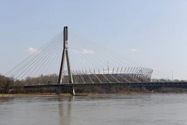 Varsóvia Polônia Abril 2018 Esta Ponte Sobre Rio Vístula Chamada — Fotografia de Stock