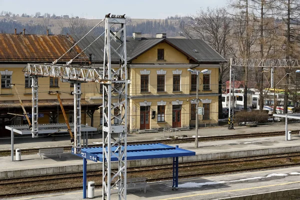 Zakopane Polonia Marzo 2018 Nessuno Nella Stazione Ferroviaria Questa Stazione — Foto Stock