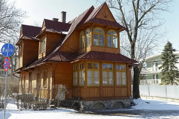 Zakopane Polen Maart 2018 Houten Huis Van Familie Die Werd — Stockfoto