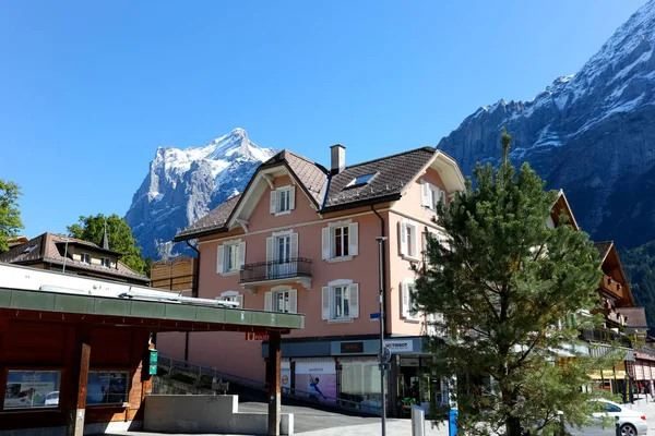 Grindelwald Zwitserland September 2017 Alpine Woontoren Het Berggebied Van Directe — Stockfoto