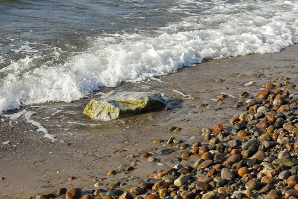 Kustlijn Van Baltische Zee Veel Kiezels Dit Een Van Stranden — Stockfoto