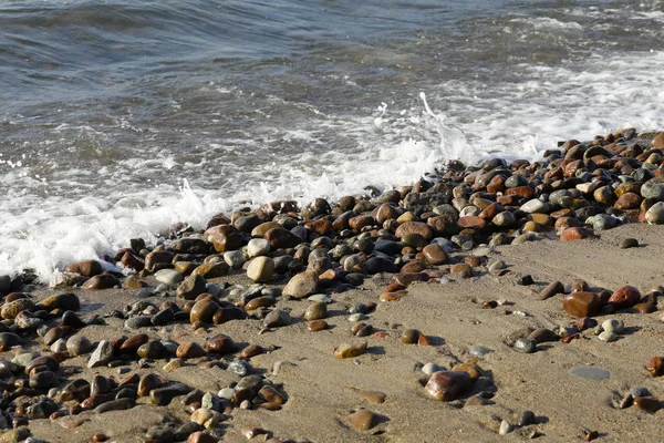 Zandstrand Met Een Grote Hoeveelheid Kiezels Zeer Oostzee Kust Van — Stockfoto