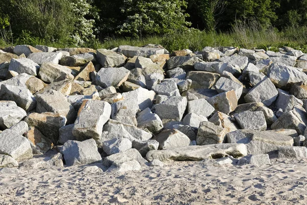 Камені Захист Дюни Проти Зловісний Вплив Небезпечних Морських Хвиль Під — стокове фото
