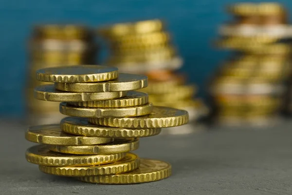 Idea Bancaria Esasperato Monete Metalliche Accatastati — Foto Stock