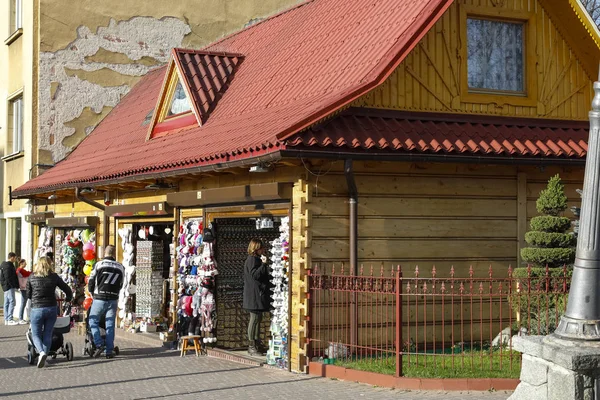 Zakopane Polônia Novembro 2018 Edifício Andar Krupowki Street Onde São — Fotografia de Stock