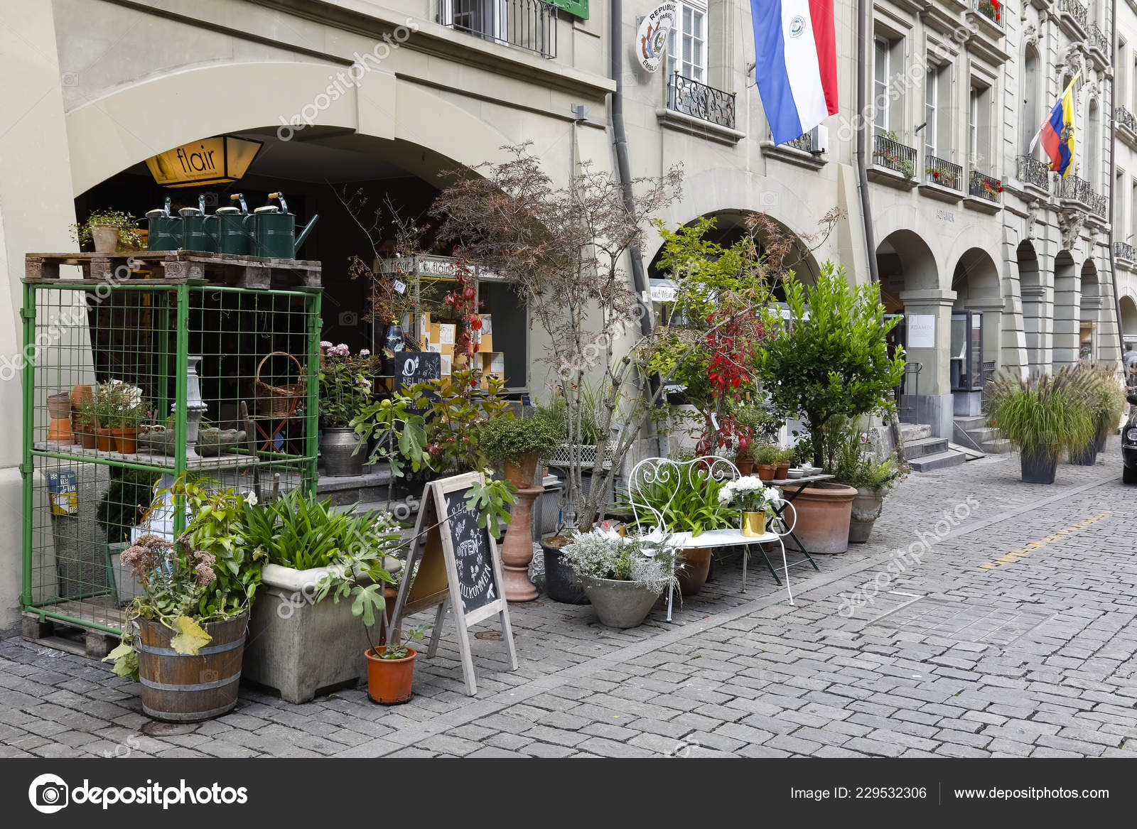 Bern Switzerland September 2018 Plant Shop Which Exhibits Its Flowers