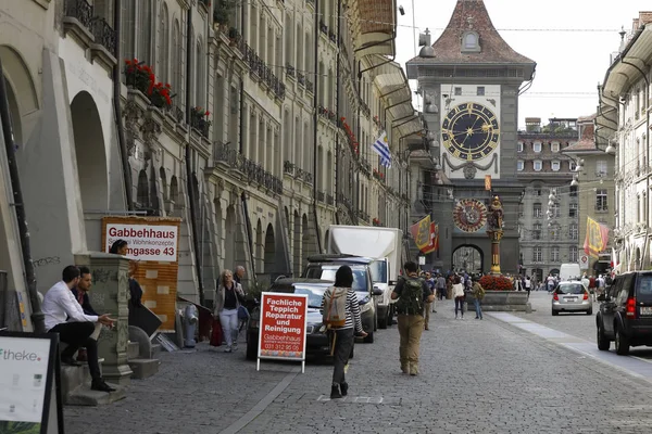 Bern Švýcarsko Září 2018 Clock Tower Místních Názvů Zytglogge Jednou — Stock fotografie