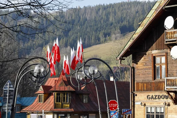 Las banderas de Polonia en Zakopane —  Fotos de Stock
