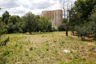 Birçok bina ile bir yerleşim alanı 