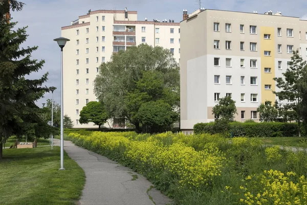 Die Wohngebäude des Viertels Goklaw — Stockfoto