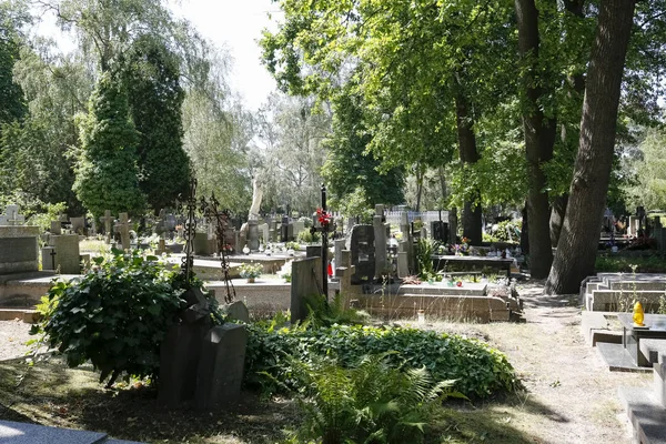 Graven zijn te zien op de begraafplaats terrein — Stockfoto