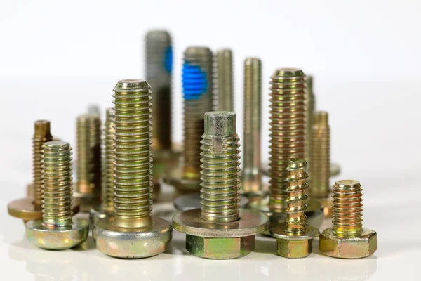 Bolts Various Kinds Which Industrial Items Spare Parts — Stock Photo, Image