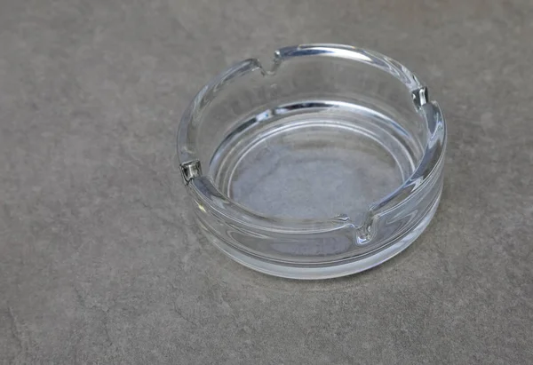 Empty Glass Ashtray Stands Empty Table — Stock Photo, Image