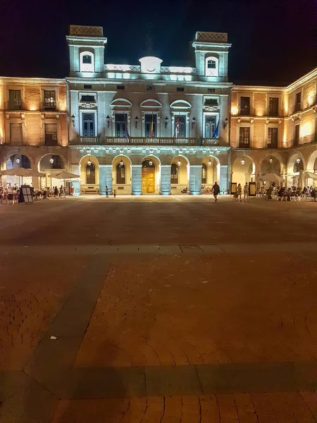 Avila Spanien 2018 Nachtbild Des Rathausplatzes Von Avila — Stockfoto