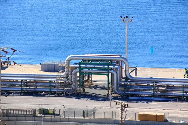 Cartagena Ισπανία 2019 Μεγάλοι Αγωγοί Πετρελαίου Διυλιστήριο — Φωτογραφία Αρχείου