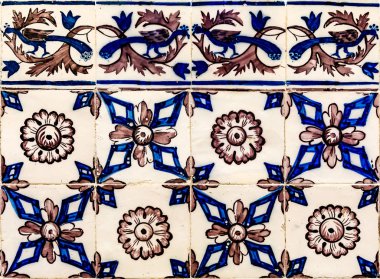 Geleneksel süslü Portekizli azulejo fayans