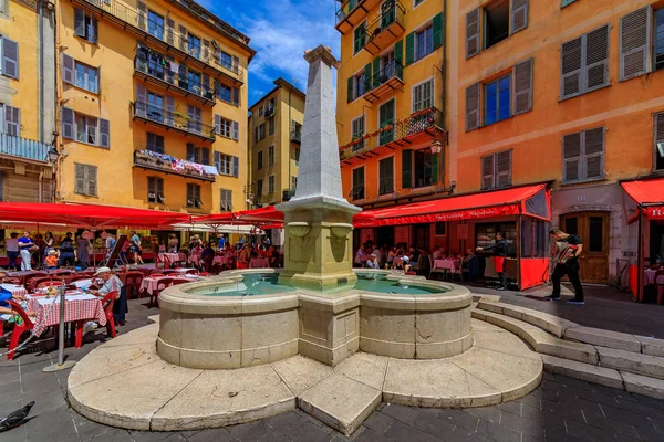 Nice France May 2018 View Fountain Famous Place Rossetti Nice — Stock Photo, Image