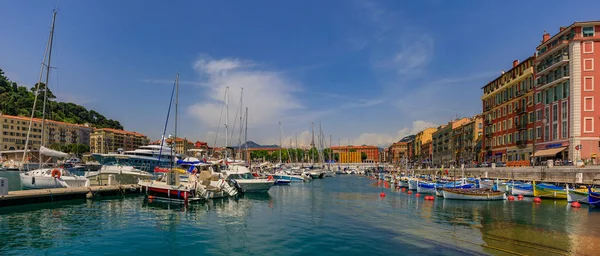 Nice França Maio 2018 Vista Panorâmica Velhos Barcos Clássicos Madeira — Fotografia de Stock