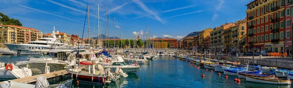 Nice França Maio 2018 Vista Panorâmica Velhos Barcos Clássicos Madeira — Fotografia de Stock