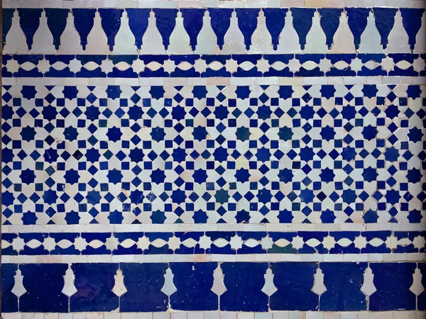 Padrão Azulejo Marroquino Ornamentado Tradicional Riad Marrocos — Fotografia de Stock