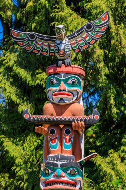 Stanley Parkı Vancouver, Kanada'da Brockton noktasında ilk Milletler Kızılderili totem direkleri