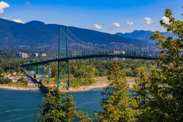 Löwentor Hängebrücke Oder Erste Verengt Brücke Stanley Park Vancouver Kanada — Stockfoto