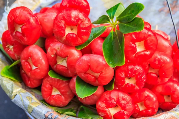 Maçã Rosa Frutos Sino Mercado Xiamen China — Fotografia de Stock