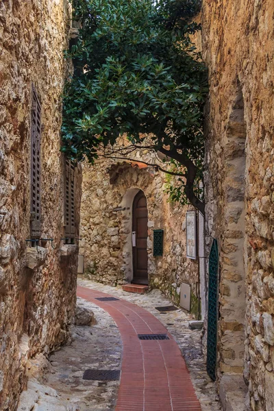 Edifícios Antigos Pitoresca Cidade Medieval Eze Village Sul França Longo — Fotografia de Stock
