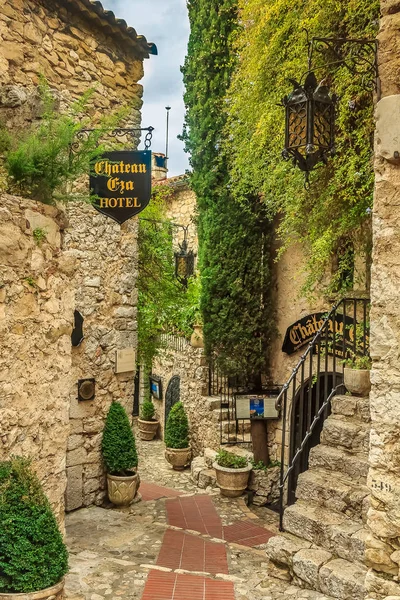 Eze Frankrijk Oktober 2013 Oude Gebouwen Smalle Geplaveide Straatjes Een — Stockfoto