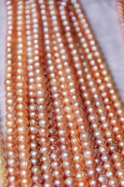 Strings of pearls at the tourist market in Gulangyu Island in China