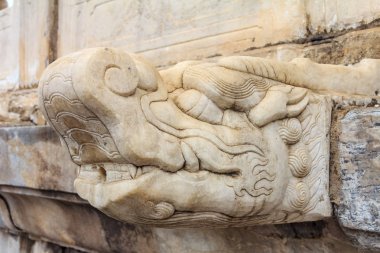 Pekin, Çin için yasak şehirde yağmur drenaj sisteminin süslü su bardak uçları