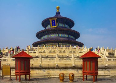 Beijing, Çin - 18 Eylül 2013: Hall ve namazı iyi hasat, Cennet Tapınağı içinde Unesco Dünya Kültür Mirası alanı en büyük bina için
