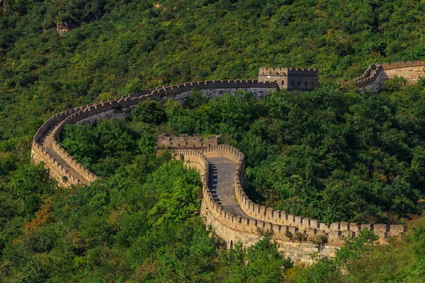 Grande Muralha China Aldeia Mutianyu Uma Das Partes Remotas Grande — Fotografia de Stock